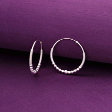  Silver Beads & Twists Hoop Earrings