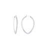 Sterling Oval Shaped Silver Hoops Earrings