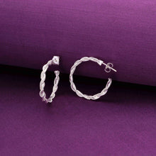  Sterling Knotted Hoops Silver Earrings