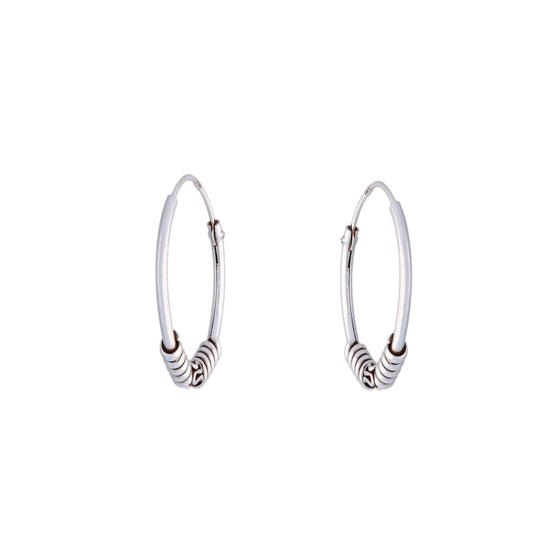 Classic Twisted Wires Silver Hoops Earrings