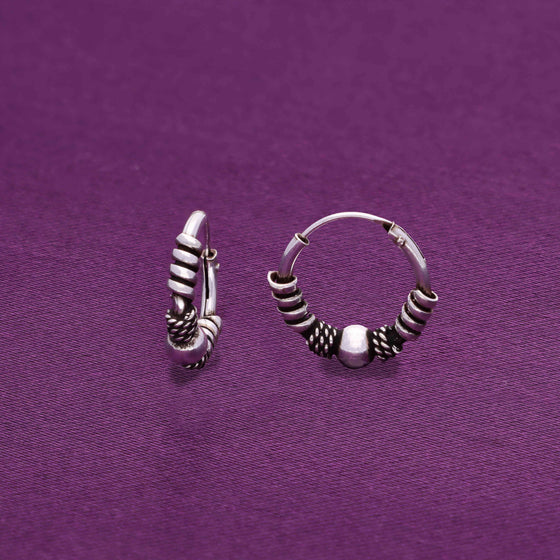 Sterling Classic Twists Silver Hoops Earrings