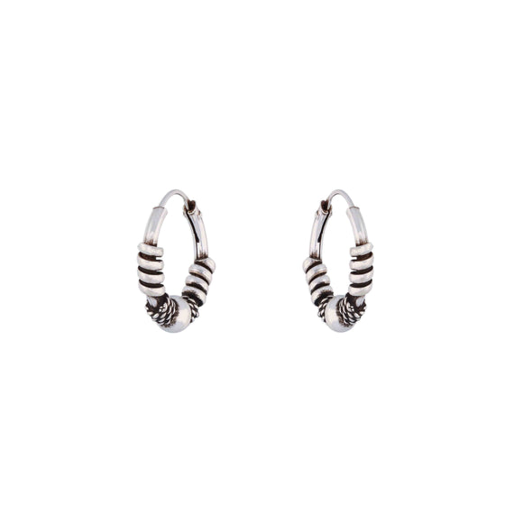 Sterling Classic Twists Silver Hoops Earrings