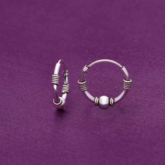 Sterling Multiple Twists Silver Hoops Earrings