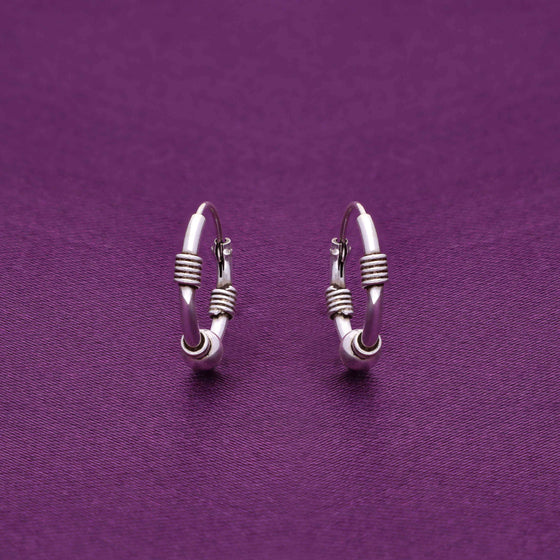 Sterling Multiple Twists Silver Hoops Earrings