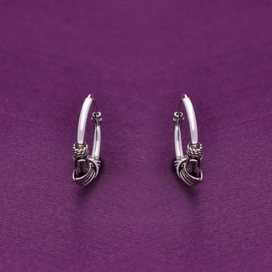 Authentic Sterling Twists Silver Hoops Earrings