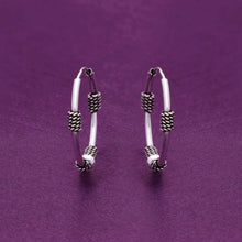  Sterling Twisted Oxidized Silver Hoops Earrings