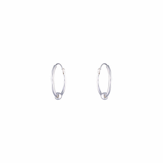 Sterling Beaded Silver Hoops Earrings