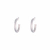 Simple Small Meshy Silver Hoops Earrings