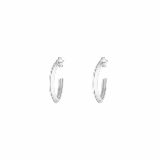 Sterling Hammered Circular Silver Hoops Earrings