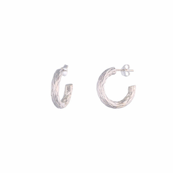 Sterling Meshy Small Silver Hoops Earrings