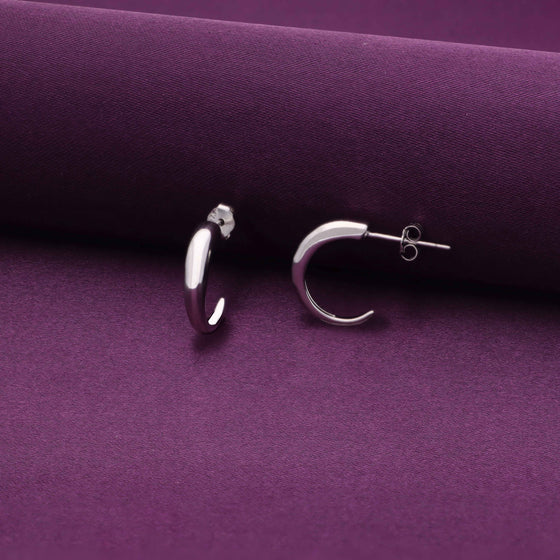 Sterling Simplicity Silver Hoops Earrings