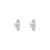 Floral Crystal Sterling Silver Hoops Earrings