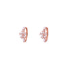 Floral Crystal Sterling Silver Hoops Earrings