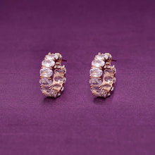  Dazzling Diva Zircon Rose Gold Hoops Earrings