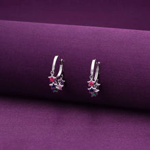  Starry Hues Silver Hoop Earrings