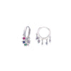 Starry Hues Silver Hoop Earrings