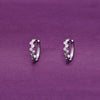 Diamond Dots Silver Hoop Earrings