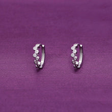  Diamond Dots Silver Hoop Earrings