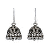 Crown Dome Silver Jhumki Earrings