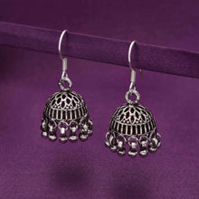  Crown Dome Silver Jhumki Earrings