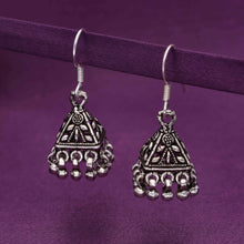  Trinity Dome Silver Jhumki Earrings
