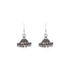 Swirling Dome Silver Jhumki Earrings