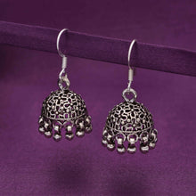  Blooming Dome Silver Jhumki Earrings