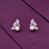 Sparkling Wings Pearl Silver Earrings