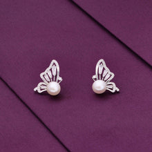  Sparkling Wings Pearl Silver Earrings