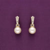 Royal Zircon Pearl Silver Drop Earrings