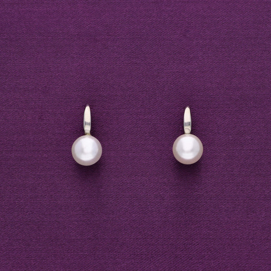 Trendy Silvered Pearl Silver Earrings