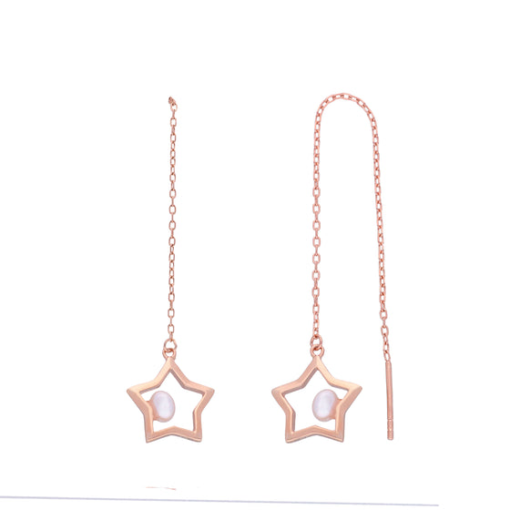 Star-kissed Argent Pearl Silver Earrings