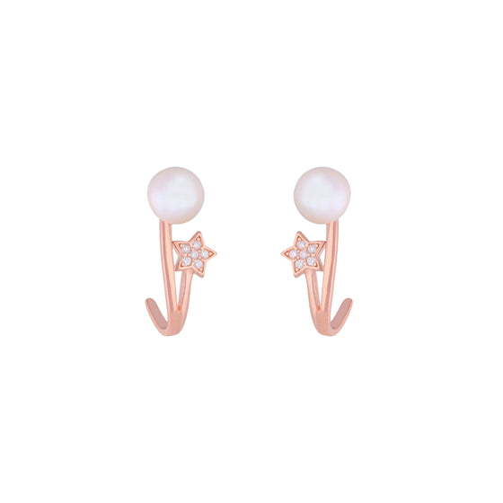 Bedazzling Beauty Pearl Silver Earrings