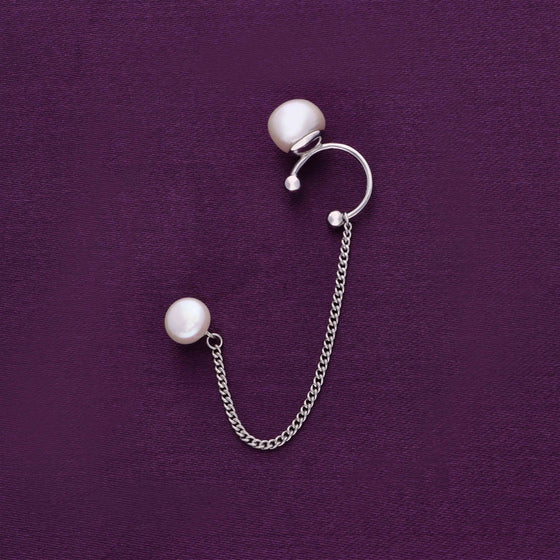 Bounded Beauty Pearl Silver Earrings