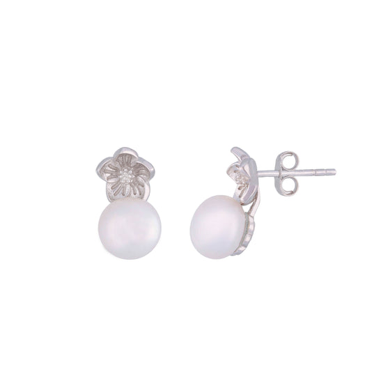 Graceful Argent Pearl Silver Earrings