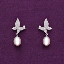  Brilliant Butterflies Pearl Silver Earrings
