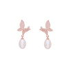 Brilliant Butterflies Pearl Silver Earrings