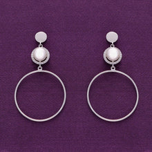  Pretty Pearly Hoops Silver Earrings