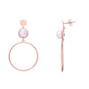 Pretty Pearly Hoops Silver Earrings