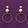 Pretty Pearly Hoops Silver Earrings