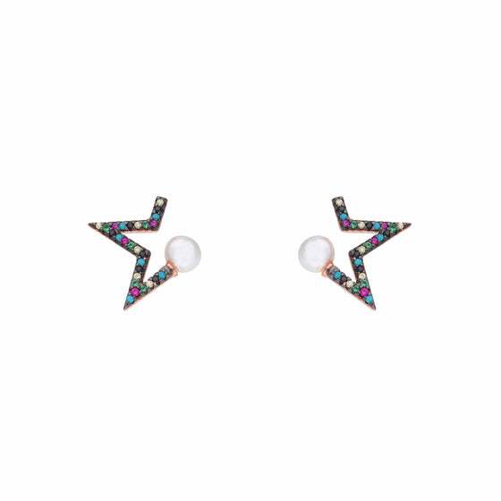 Multicolour Starry Pearl Silver Earrings