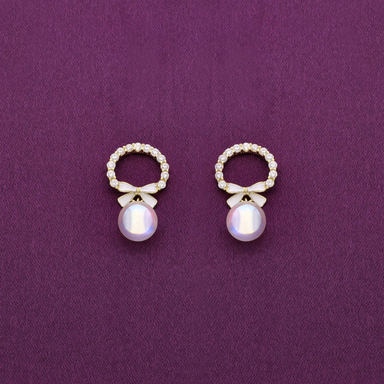 Classy Elegance Pearl Silver Earrings