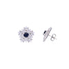 Blooming White & Pink Statement Silver Studs Earrings