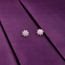  Minimalistic Pink Blooms Silver Earrings