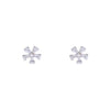 Minimalistic Starry Spectacle Floral Silver Earrings