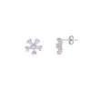 Minimalistic Starry Spectacle Floral Silver Earrings