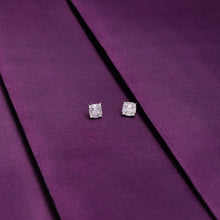  Square Cut Minimal Crystals Casual Silver Studs Earrings