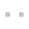 Square Cut Minimal Crystals Casual Silver Studs Earrings
