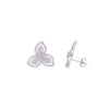 Elegant Diamond Studded Floral Silver Earrings