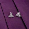 Elegant Diamond Studded Floral Silver Earrings